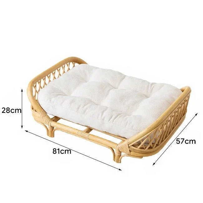 Panier pour chien en rotin
