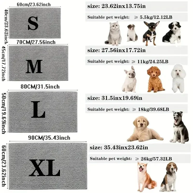 Tapis absorbant pour pattes de chien