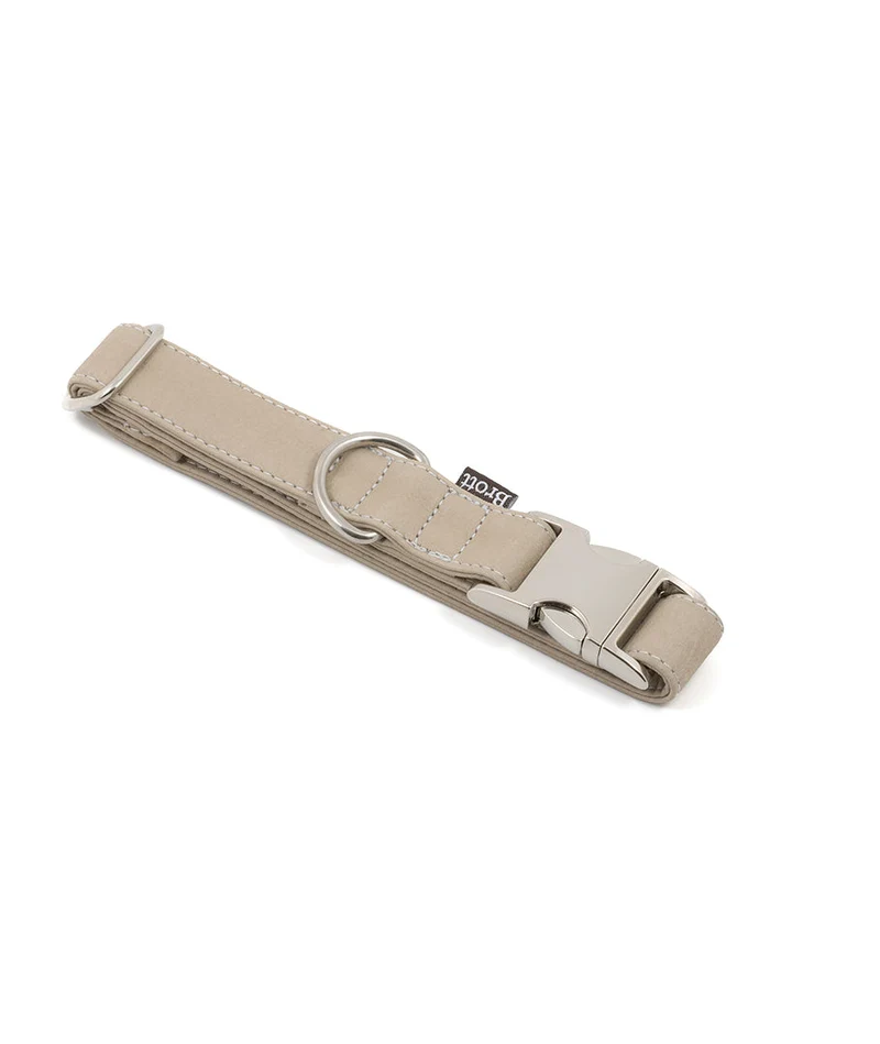 Collar perro Essence Taupe silver