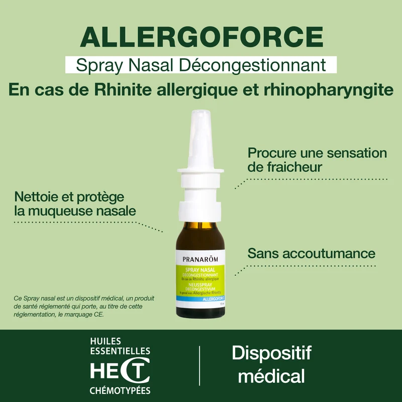 Spray nasal décongestionnant pour rhinite allergique