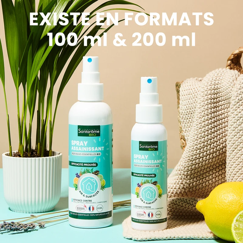 Spray Assainissant aux huiles essentielles Bio - 200 ml
