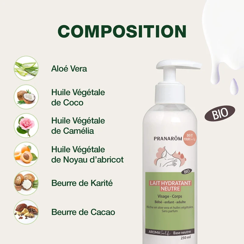 Lait hydratant neutre - Bio