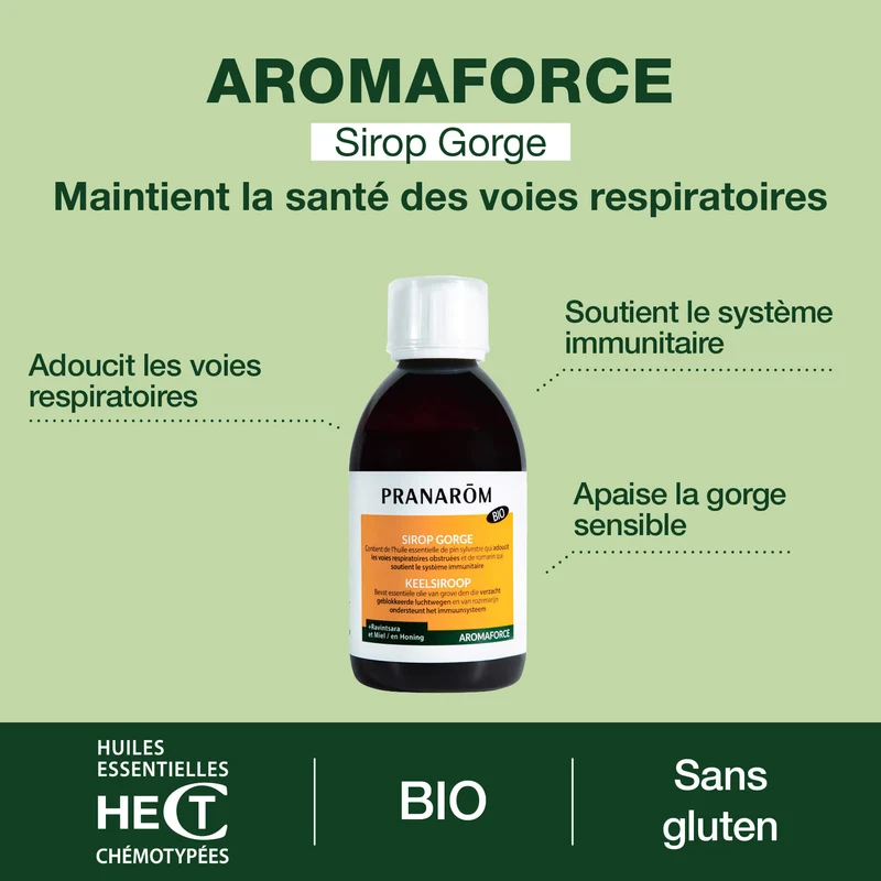 Sirop gorge BIO au miel et Ravintsara - Bio