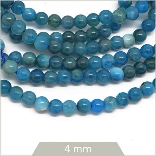 Env. 80 perles rondes en Apatite 4 mm