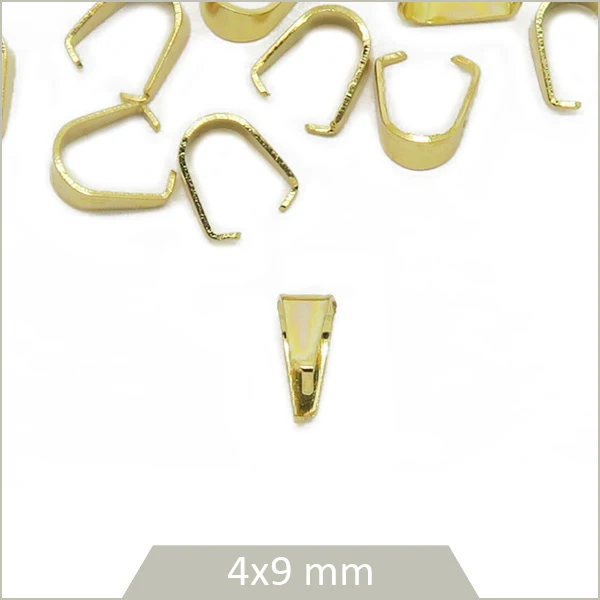 10 bélières en acier inoxydable doré 18k