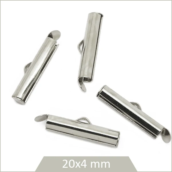 4 embouts tubes acier inoxydable 304 18k, 20 mm