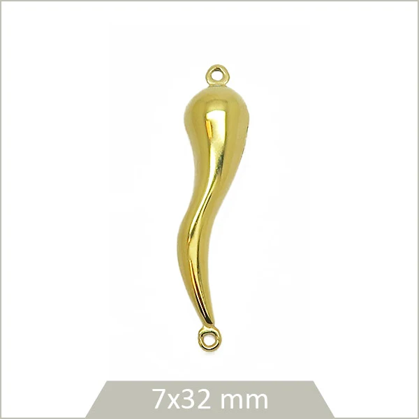 1 breloque corne d'abondance italienne en acier inoxydable 304 doré
