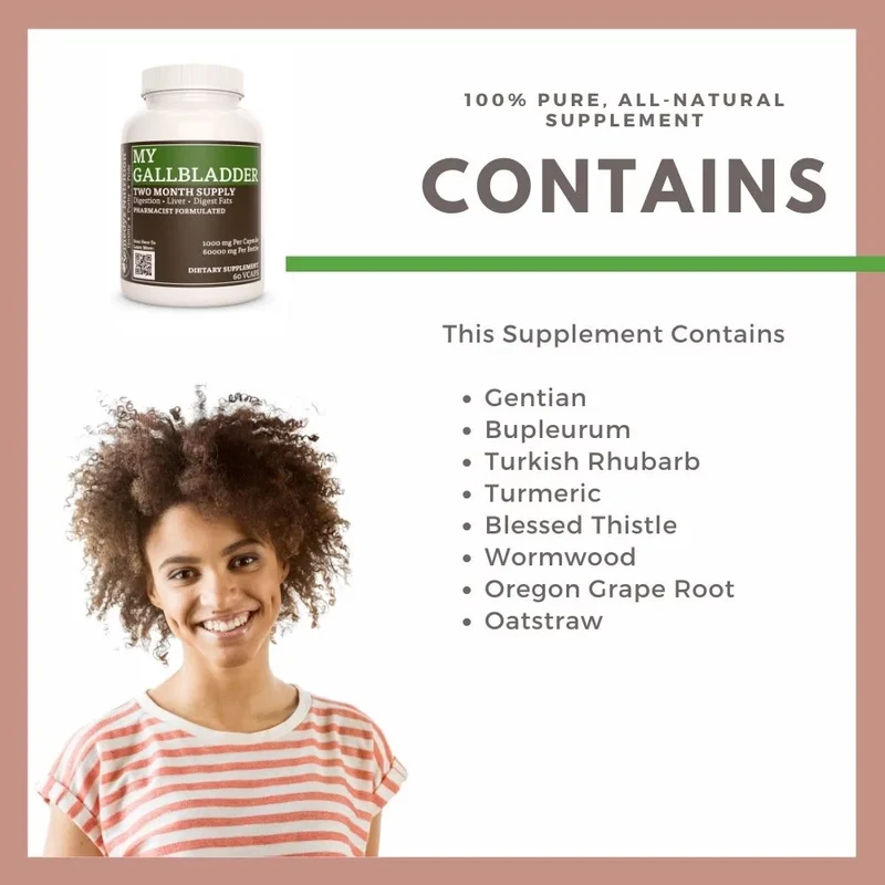 Vitamines My Gallbladder™ pour la vésicule biliaire 1000 60 mg, XNUMX capsules végétaliennes