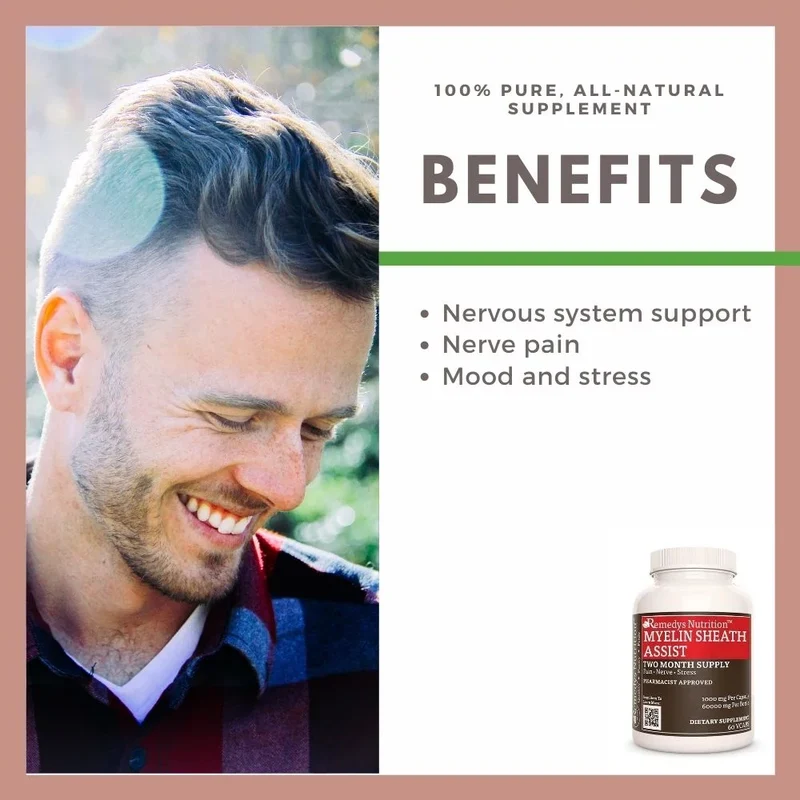 Vitamines Myelin Sheath Assist™ pour les nerfs 1000 60 mg, XNUMX capsules végétaliennes