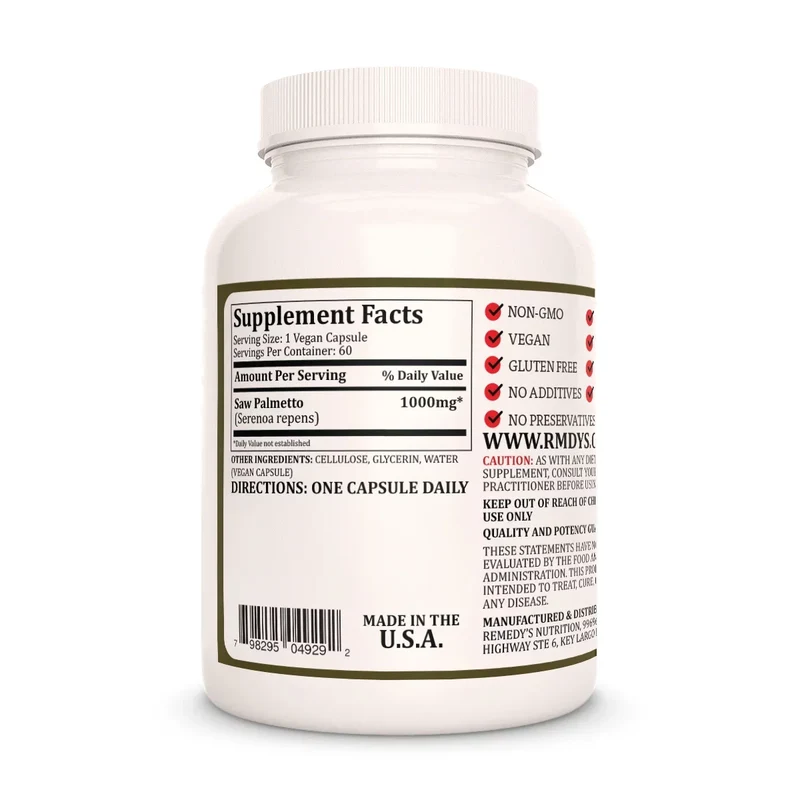 Palmier nain 1000 mg, 60 capsules végétaliennes