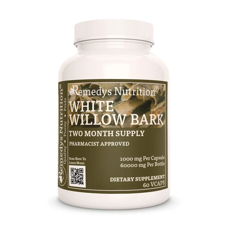 Écorce de saule blanc 1000 mg, 60 capsules végétaliennes
