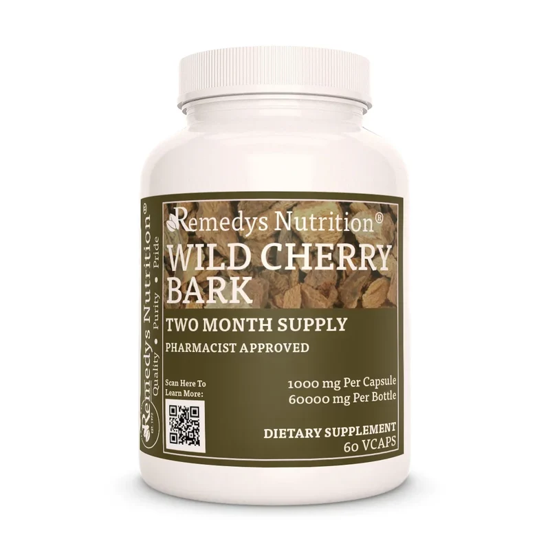 Écorce de cerisier sauvage 1000 mg, 60 capsules végétaliennes