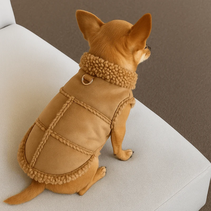 Manteau pour petit chien avec laisse