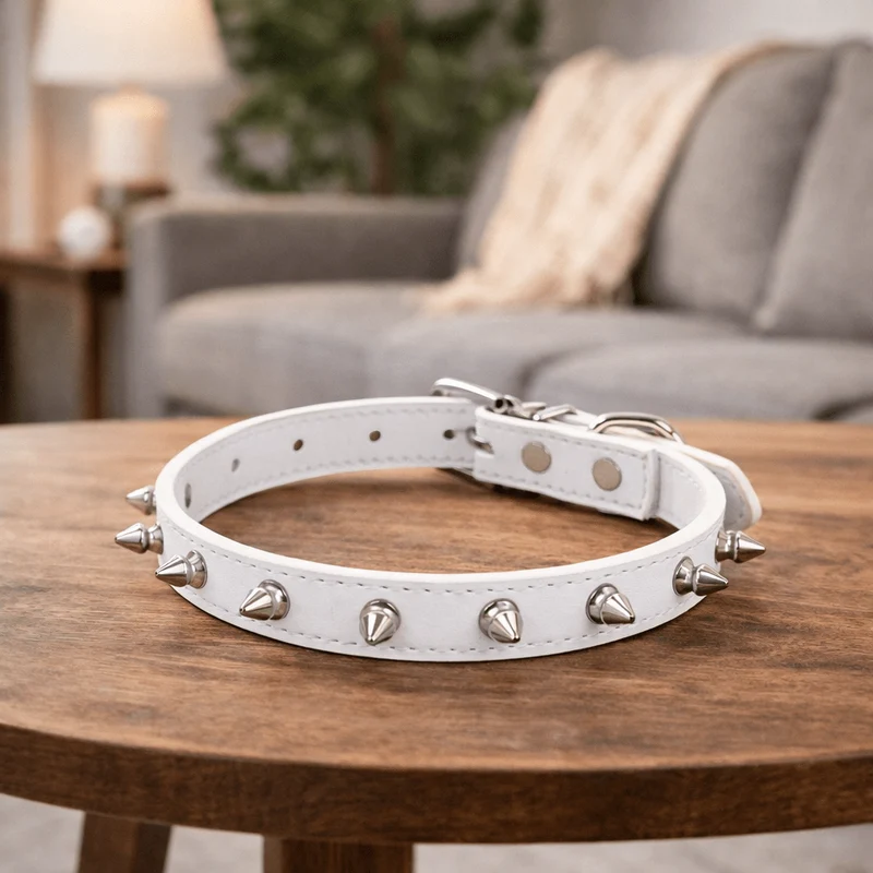 Collier chien cuir noir
