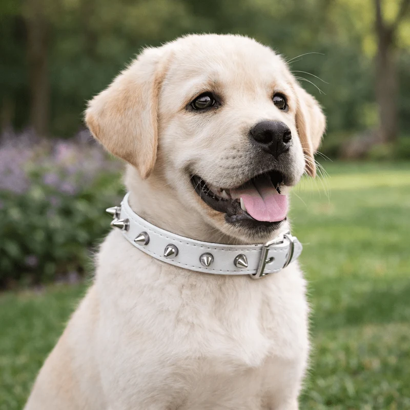 Collier chien cuir violet