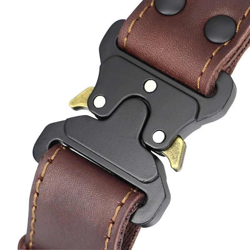Collier cuir chien avec poignée