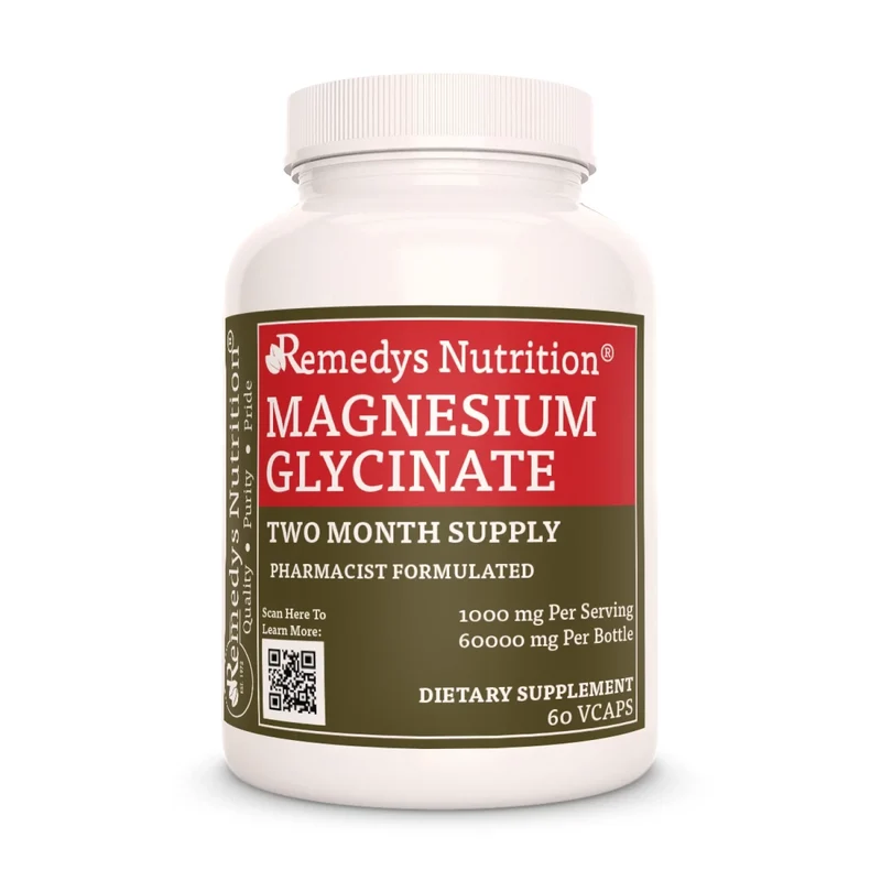 Glycinate de magnésium avec mélange d'herbes 1000 mg 60 capsules végétaliennes