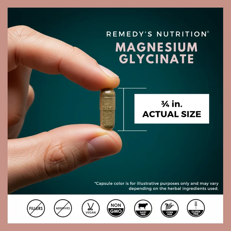 Glycinate de magnésium avec mélange d'herbes 1000 mg 60 capsules végétaliennes