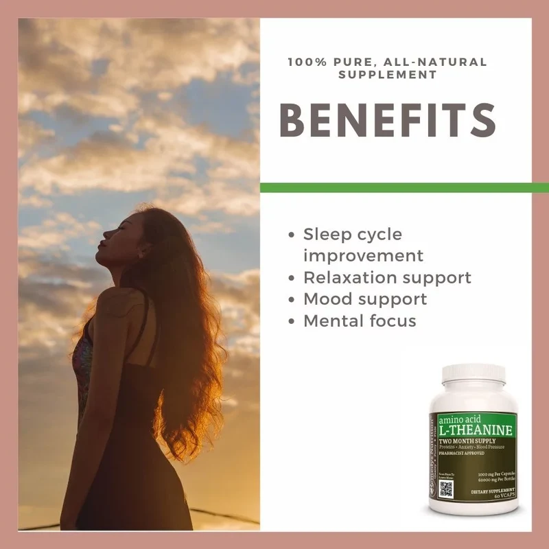 L-Théanine 1000 mg, 60 gélules végétaliennes