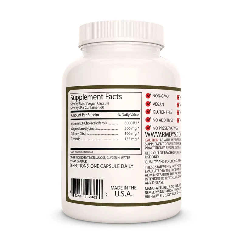 Vitamine D-3 avec mélange exclusif - 5000 UI, 60 capsules végétaliennes