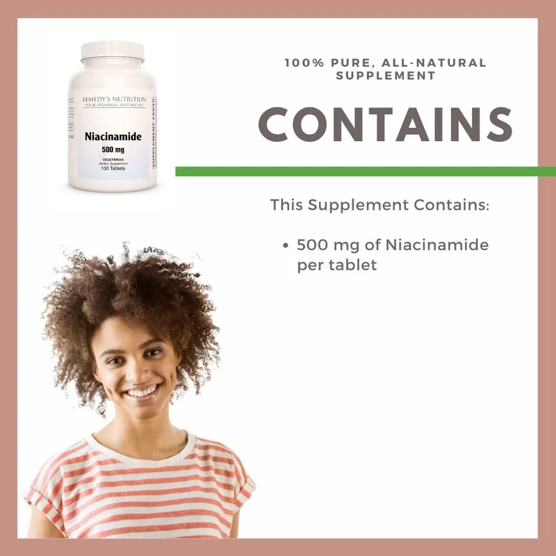 Niacinamide - 500 mg, 100 comprimés végétaliens