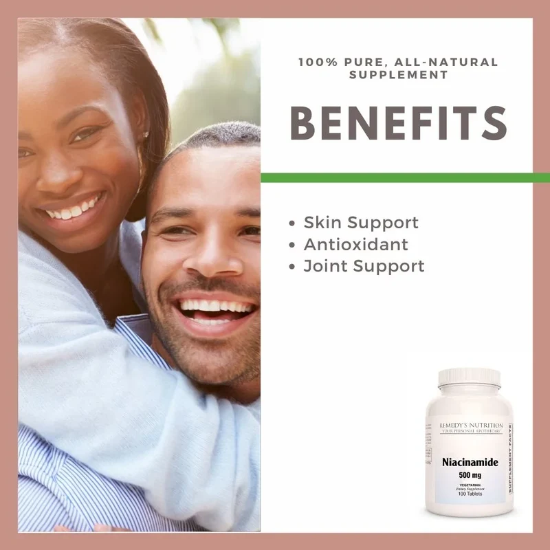 Niacinamide - 500 mg, 100 comprimés végétaliens