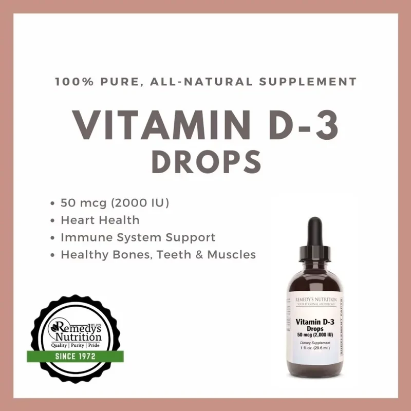 Gouttes de vitamine D-3 - 2000 UI, 1 once liquide