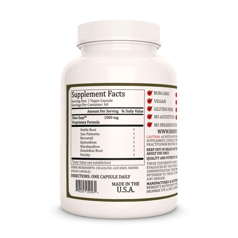 Flow Easy™ Contrôle de la vessie 1000 mg, 60 capsules végétaliennes