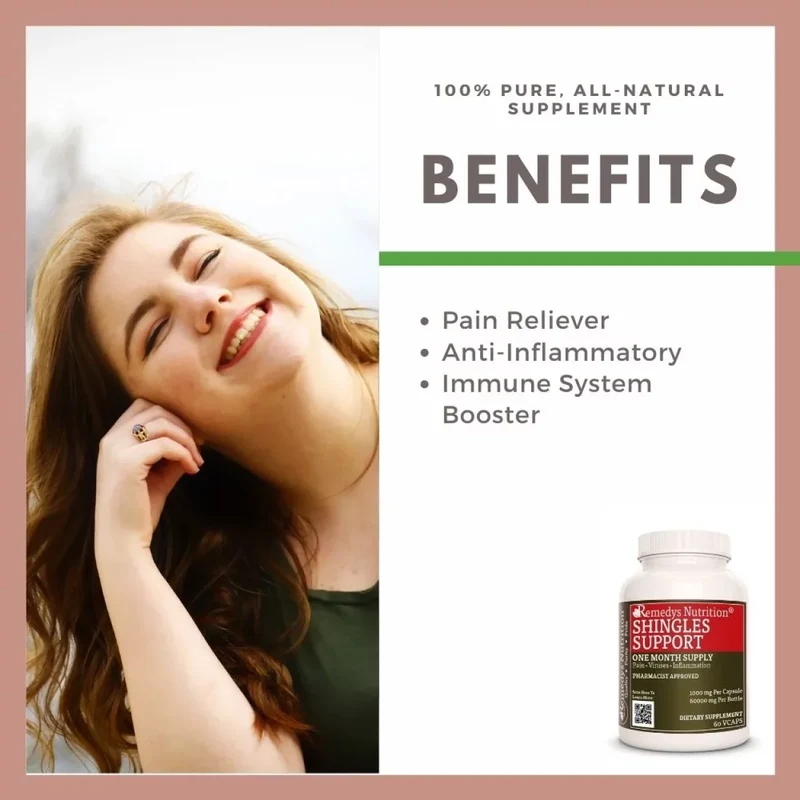 Shingles Support™ Vitamines pour le zona 1000 mg 60 capsules végétaliennes