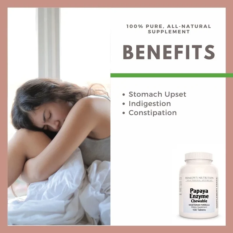 Complément alimentaire à croquer à base d'enzymes de papaye, 100 comprimés