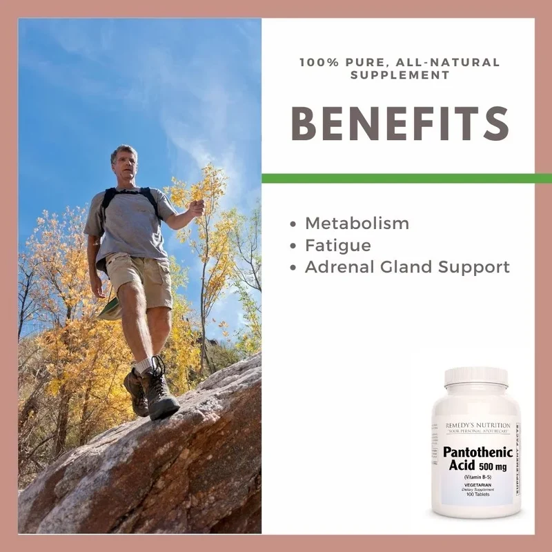 Acide pantothénique (vitamine B-5) 500 mg, 100 comprimés