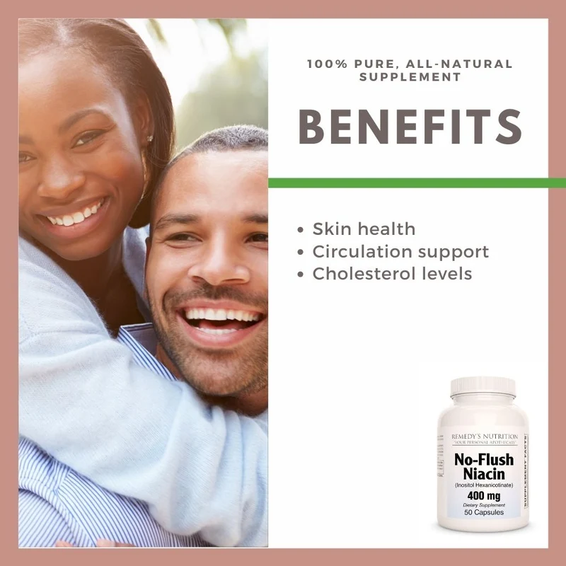 Niacine (vitamine B-3) 400 mg, 50 capsules végétaliennes