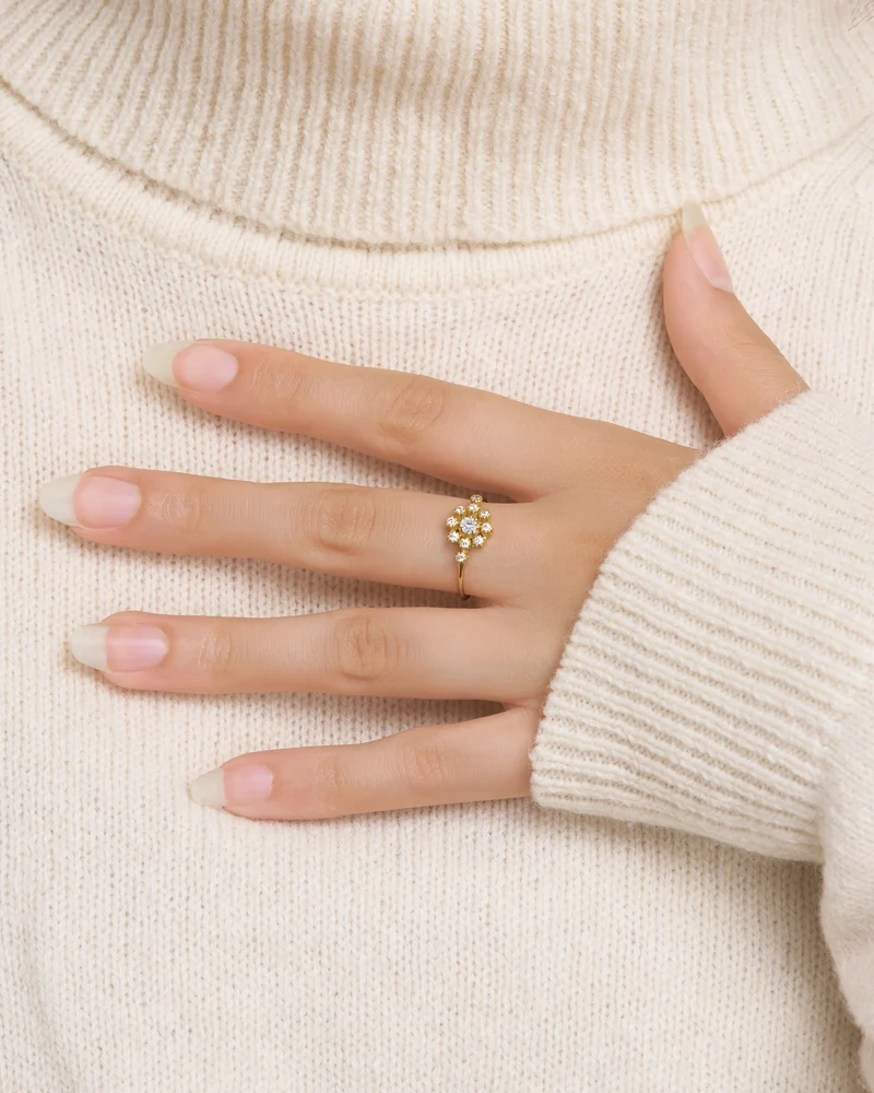 BAGUE BRUNE DIAMANTS