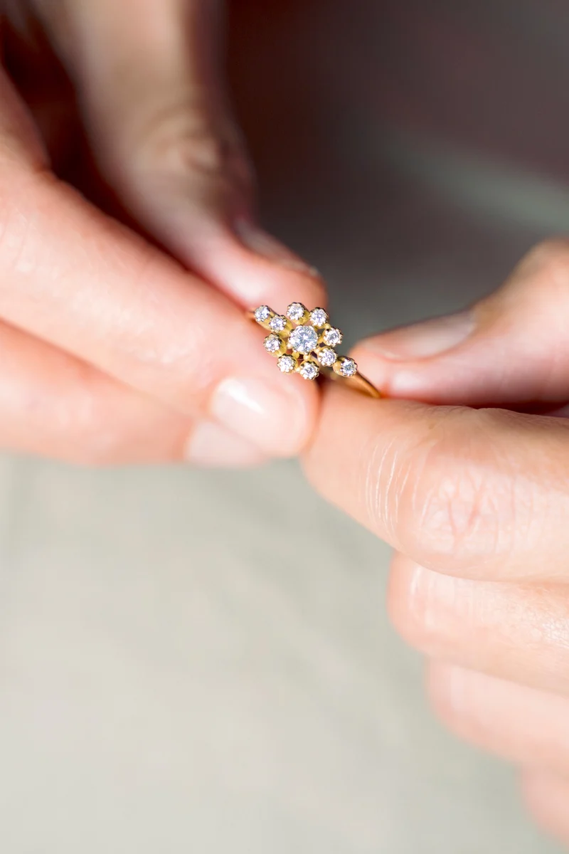 BAGUE BRUNE DIAMANTS