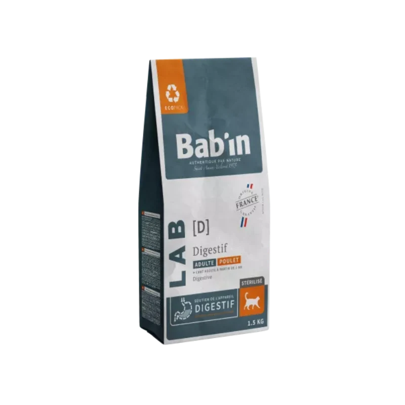 Croquettes pour chat - Adulte Digestif - Poulet - Bab'in LAB