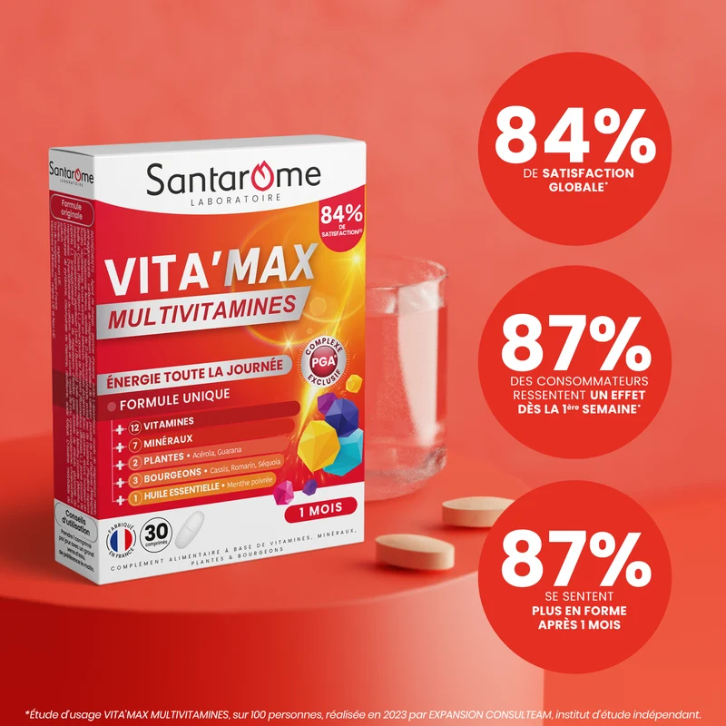 Multivitamines Vita'Max Adultes - 30 comprimés