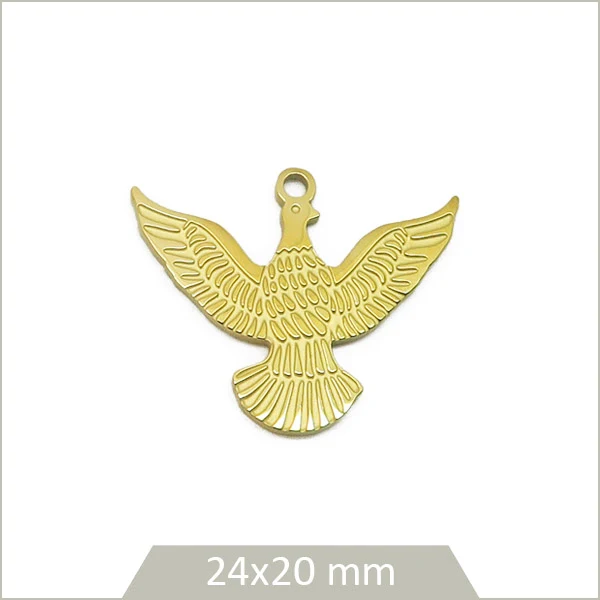 1 breloque aigle acier inoxydable 304 doré