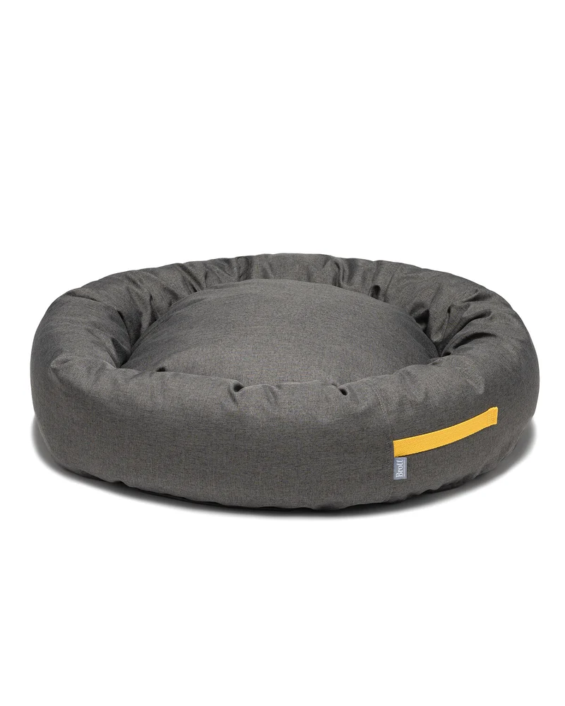 Cama redonda para perro gris oscuro