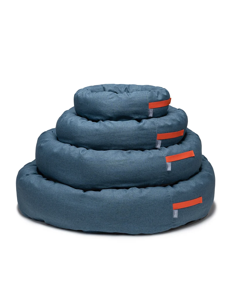 Cama redonda para perro azul intenso