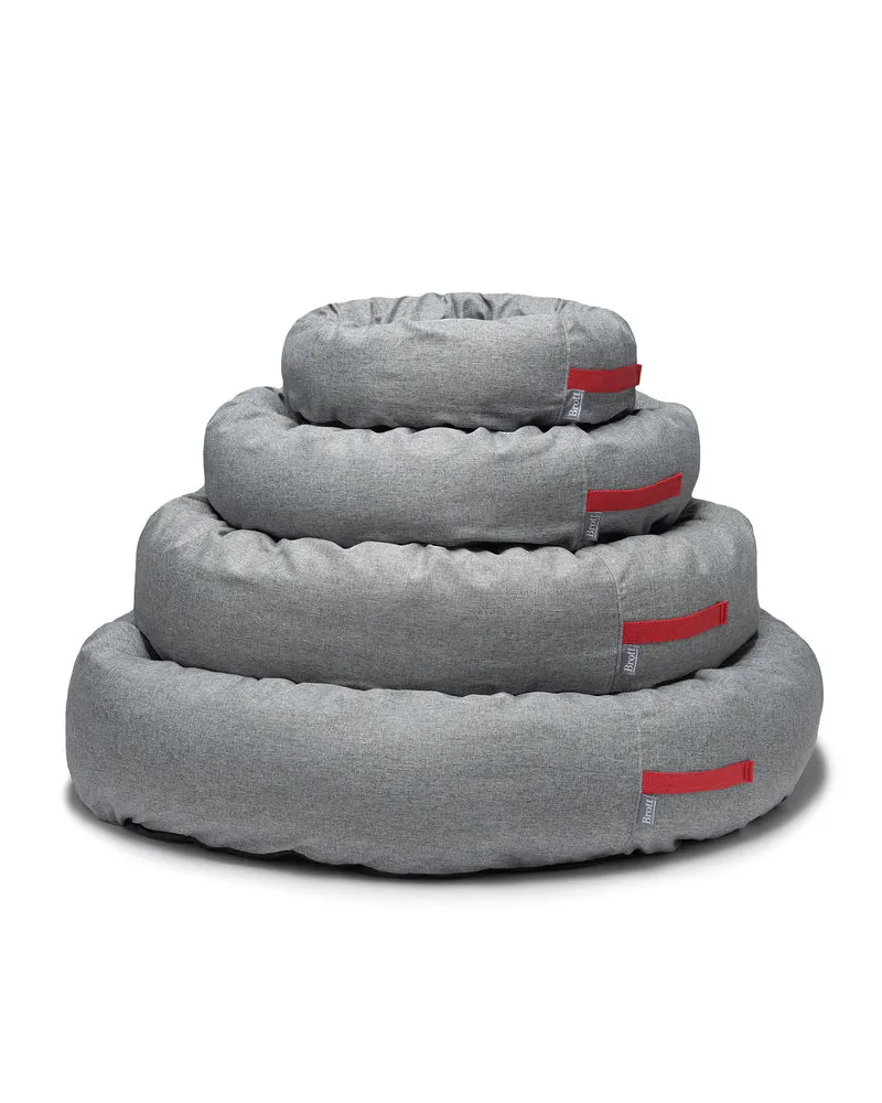 Cama redonda para perro gris