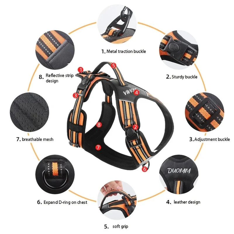 Harnais anti traction chien effet cuir