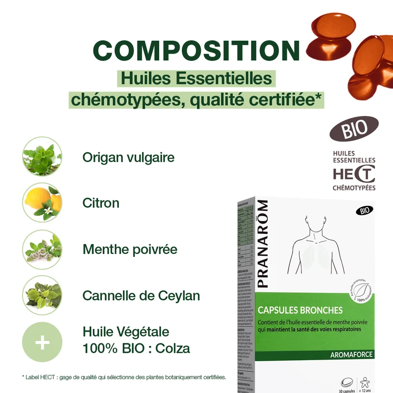 Capsules bronches aux Huiles Essentielles - Bio