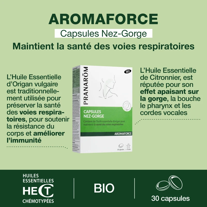 Capsules Nez-Gorge aux Huiles Essentielles - Bio