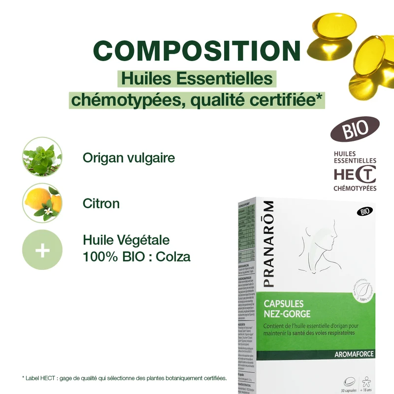 Capsules Nez-Gorge aux Huiles Essentielles - Bio