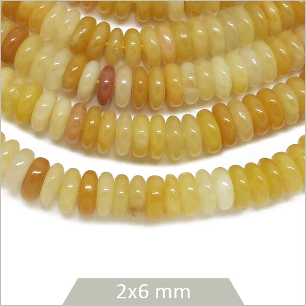 Env. 160 perles soucoupes Topaze, 6x2 mm