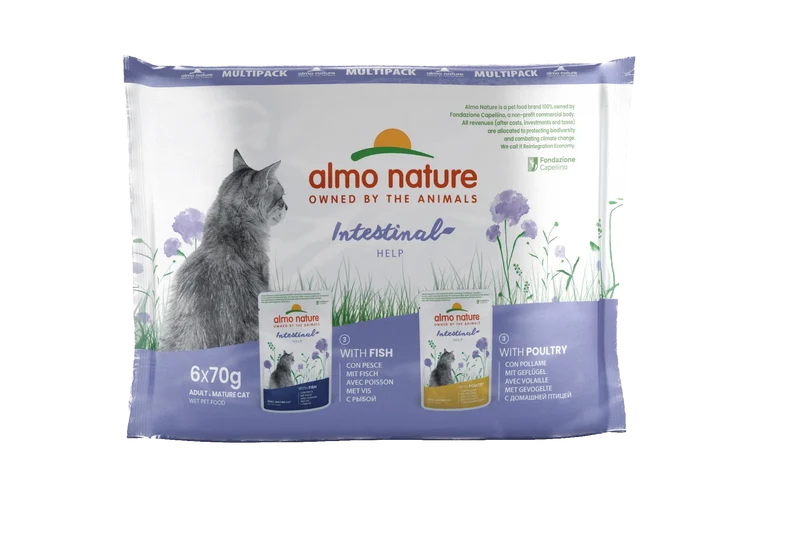 Pâtée pour chat - Intestinal - Poisson et Volaille - Almo Nature 6x70g