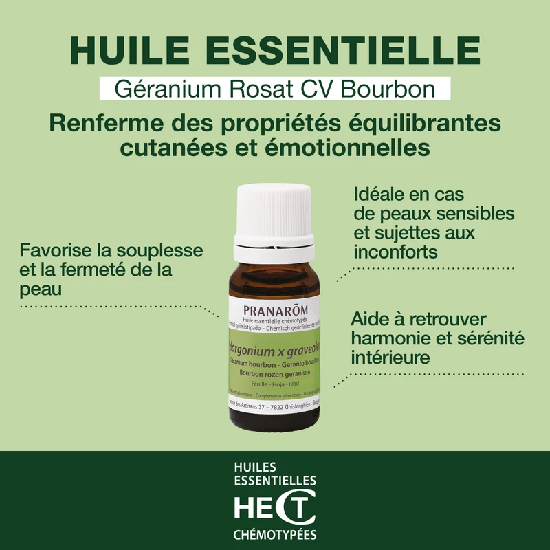Huile Essentielle de Géranium rosat cv bourbon