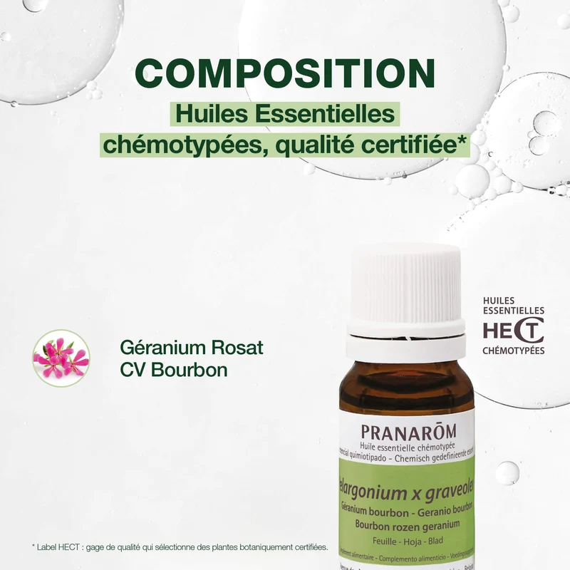 Huile Essentielle de Géranium rosat cv bourbon