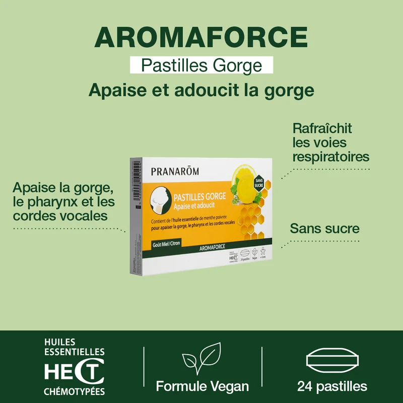 Pastilles gorge au miel et citron