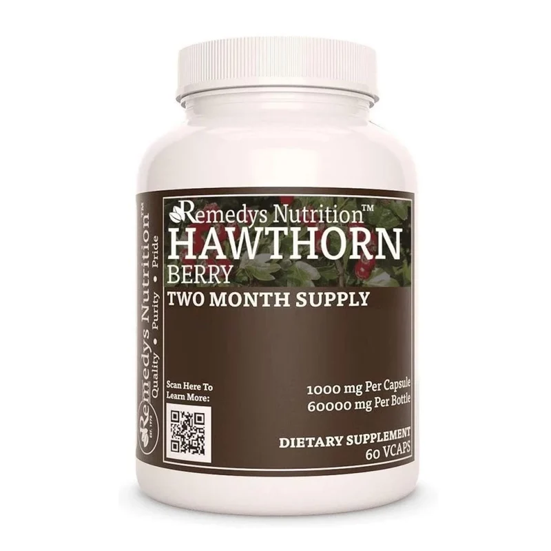 Baies d'aubépine 1000 mg, 60 capsules végétaliennes